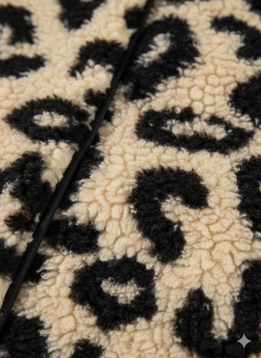 Gilet teddy imprimé léopard