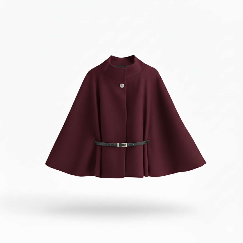 Poncho élégant ceinturé