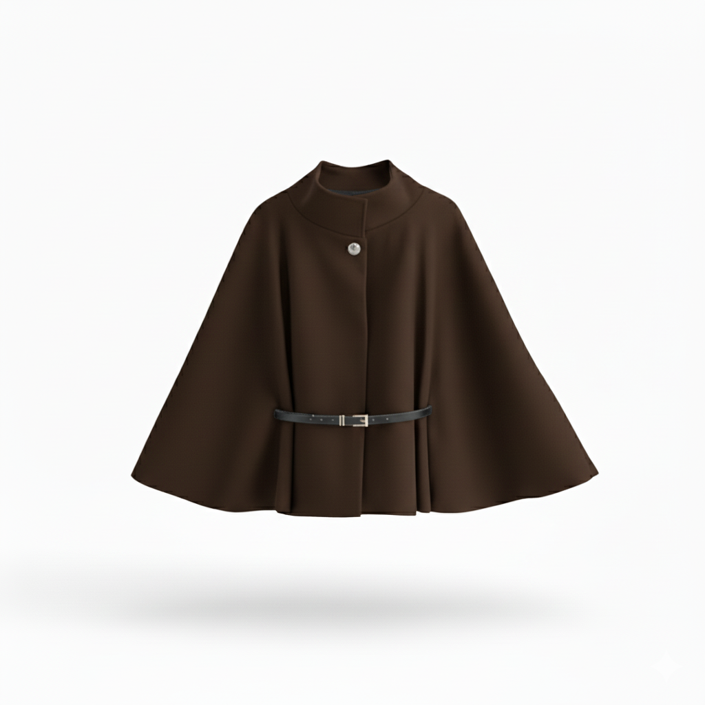 Poncho élégant ceinturé