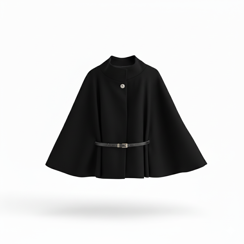 Poncho élégant ceinturé