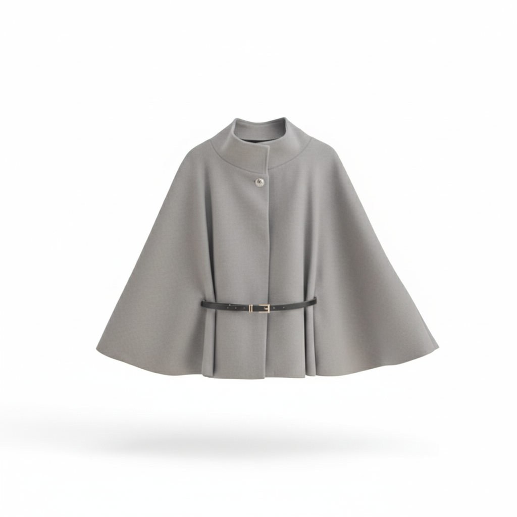 Poncho élégant ceinturé