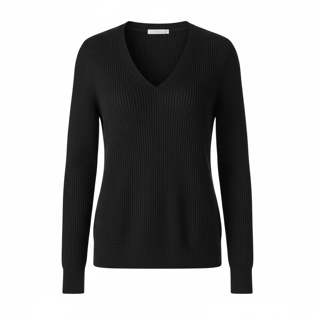Pull col V en maille