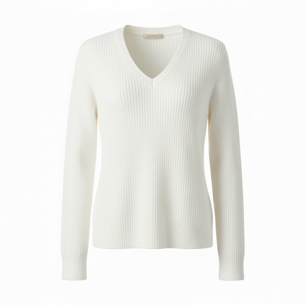 Pull col V en maille