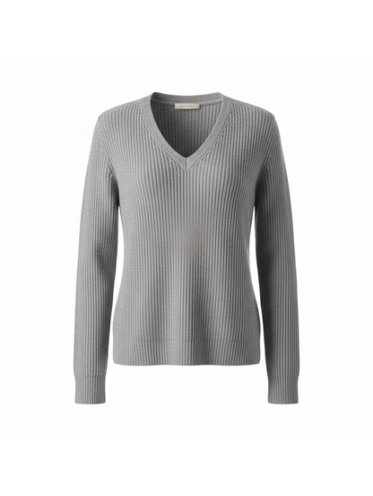 Pull col V en maille