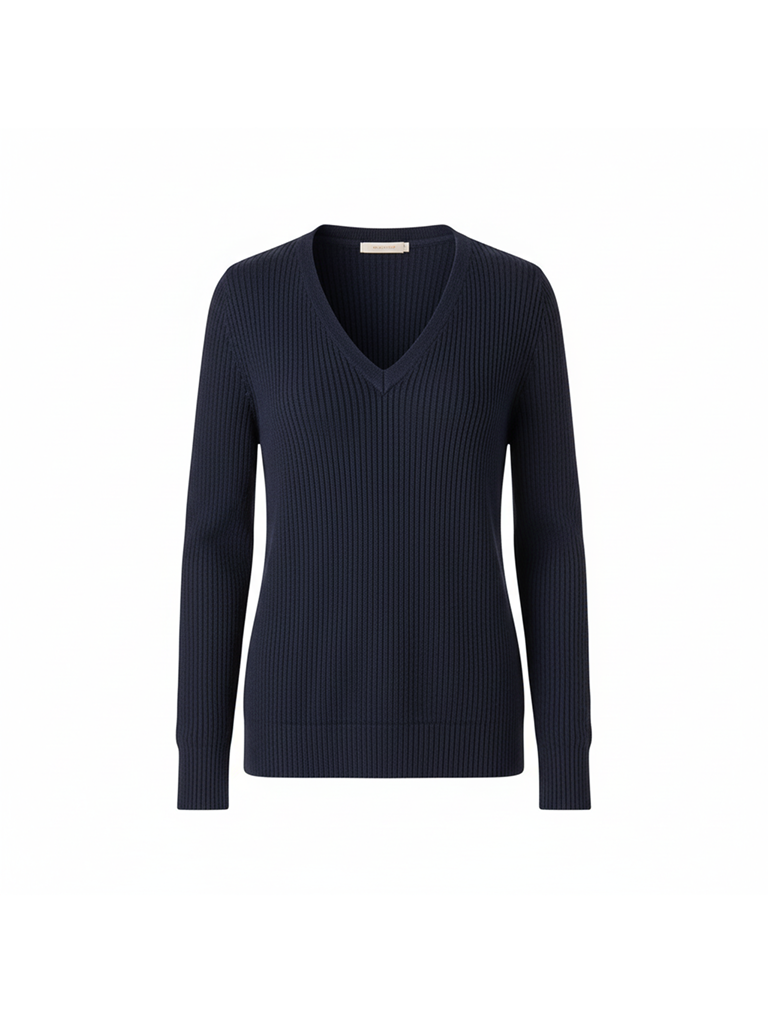 Pull col V en maille