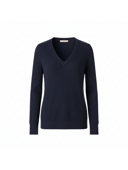 Pull col V en maille