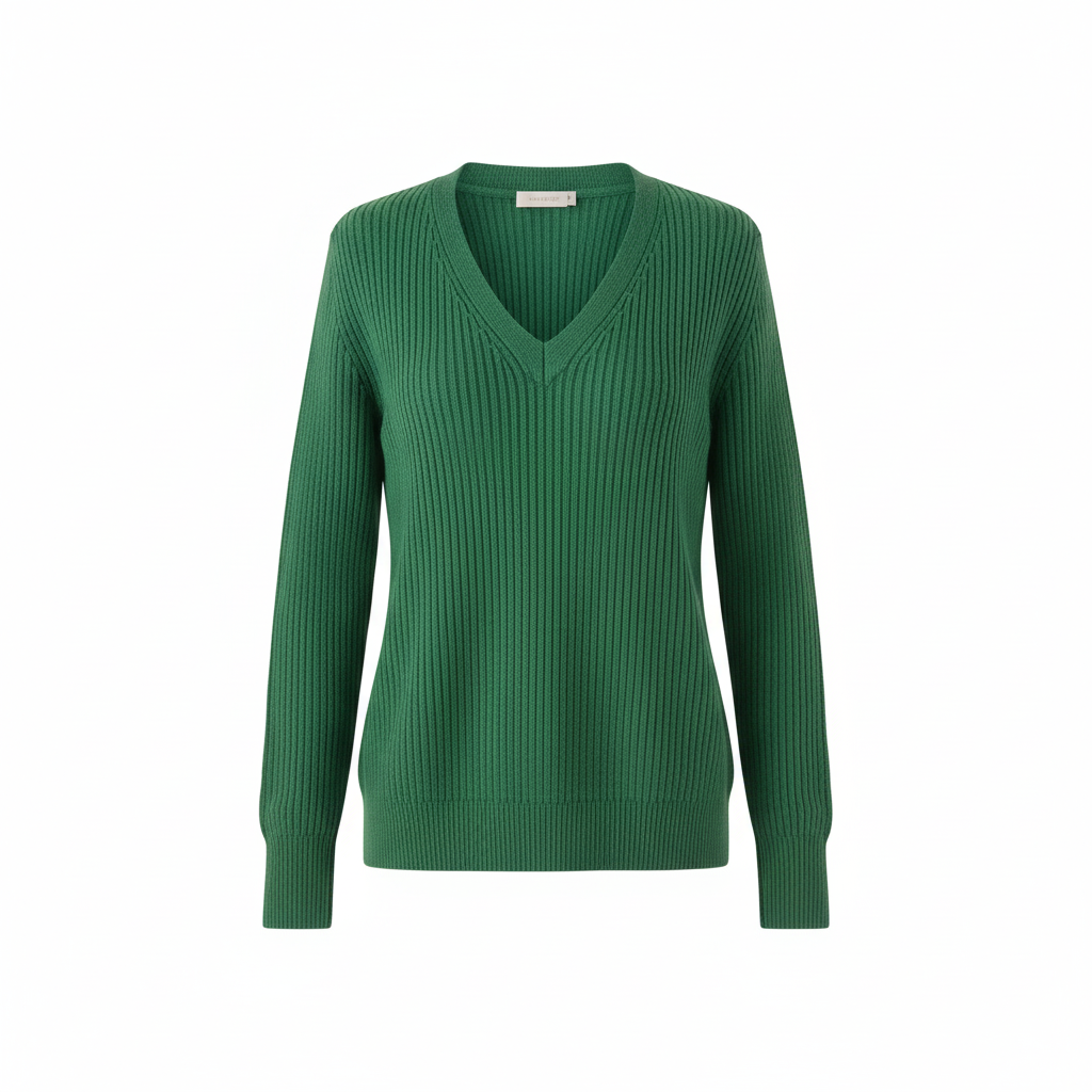 Pull col V en maille