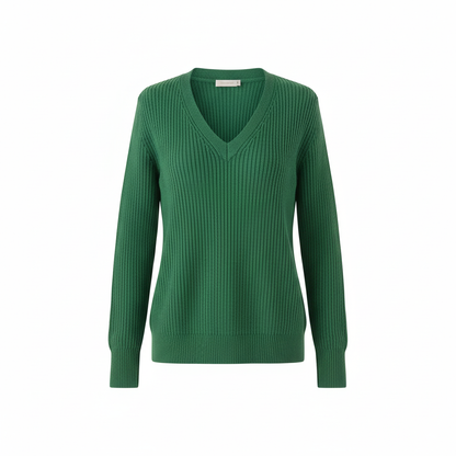 Pull col V en maille