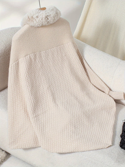 Châle à col en fausse fourrure