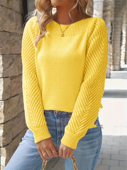 Pull Basique Femme en Maille Côtelée Douce