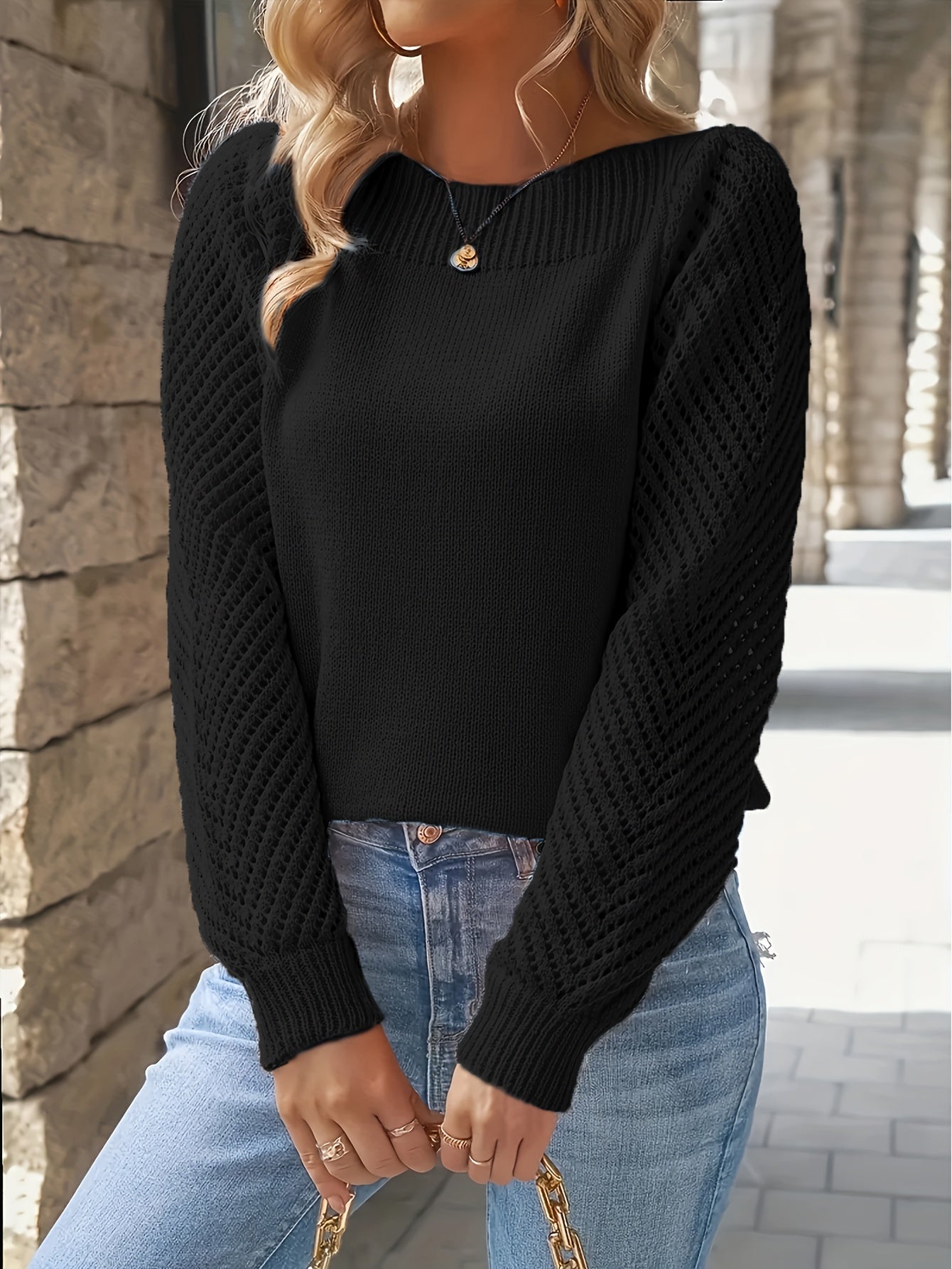 Pull Basique Femme en Maille Côtelée Douce