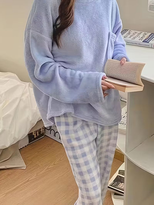 Ensemble Pyjama Chaud d'Hiver en Velours